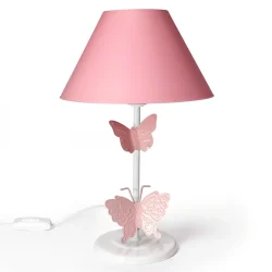 Abajur borboleta infantil cupula rosa quarto de criança - Imagem 2