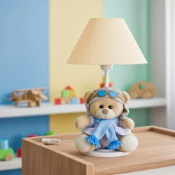 Luminária para Quarto Abajur Ursinho Aviador Decoração Quarto Infantil - Imagem 2