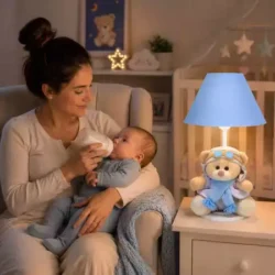 Luminária para Quarto Abajur Ursinho Aviador Decoração Quarto Infantil