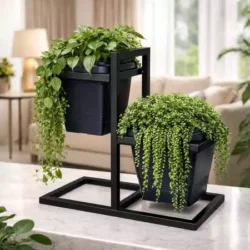 Suporte de Ferro com Vasos para Plantas Decoração Casa Escritório - Imagem 2