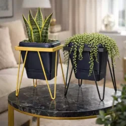 Vaso de Flor com Suporte Alto Decoração Casa Jardim Sala
