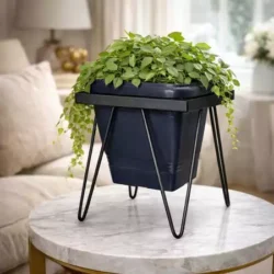 Vaso de Flor com Suporte Alto Decoração Casa Jardim Sala - Imagem 3