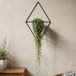 Kit 3 Vasos para Plantas Com Suporte Em Ferro Decoração De Parede Casa - Imagem 3